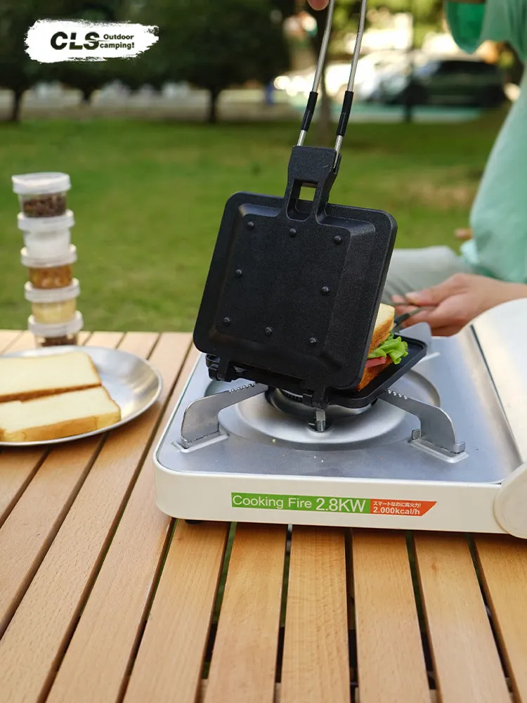 Portable Folding Sandwich Pan Multifunctional Outdoor Home Breakfast Non-Stick Frying Pan Picnic Bread Frying Pan