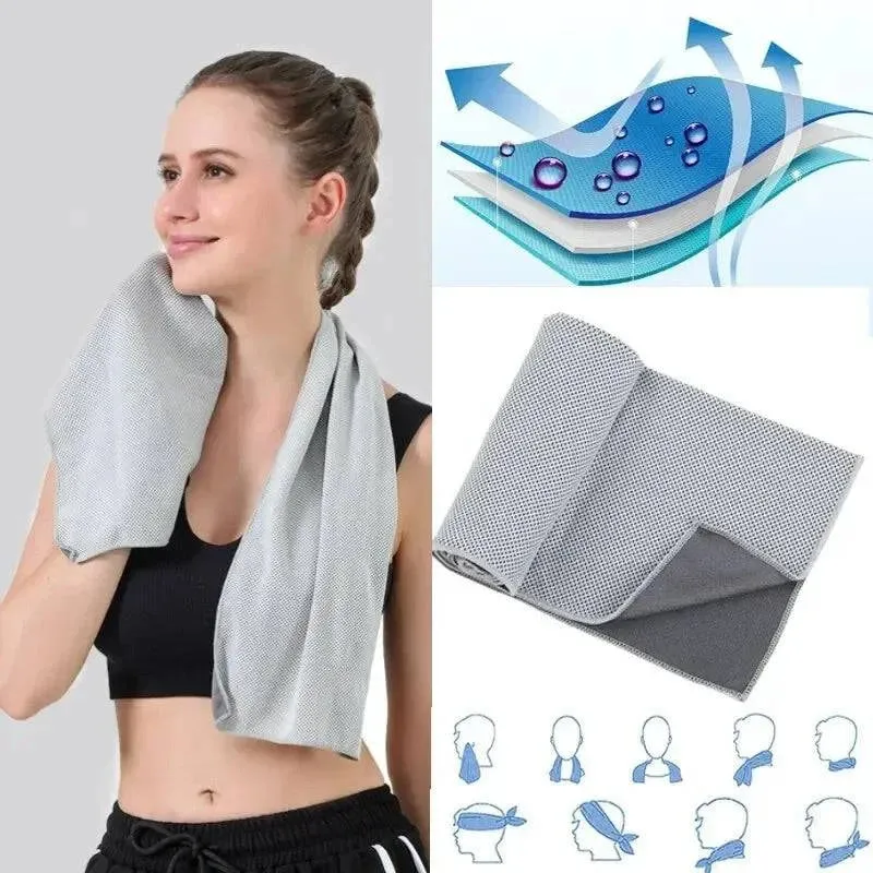 Portátil Mini Silica Gel Set, Toalha Fria, Fibra De Poliéster, Toalha De Resfriamento AO Ar Livre, Fitness Sports, Ginásio, C