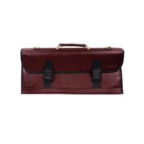 Red Buffalo Leather Knife Bag, 11 Slots