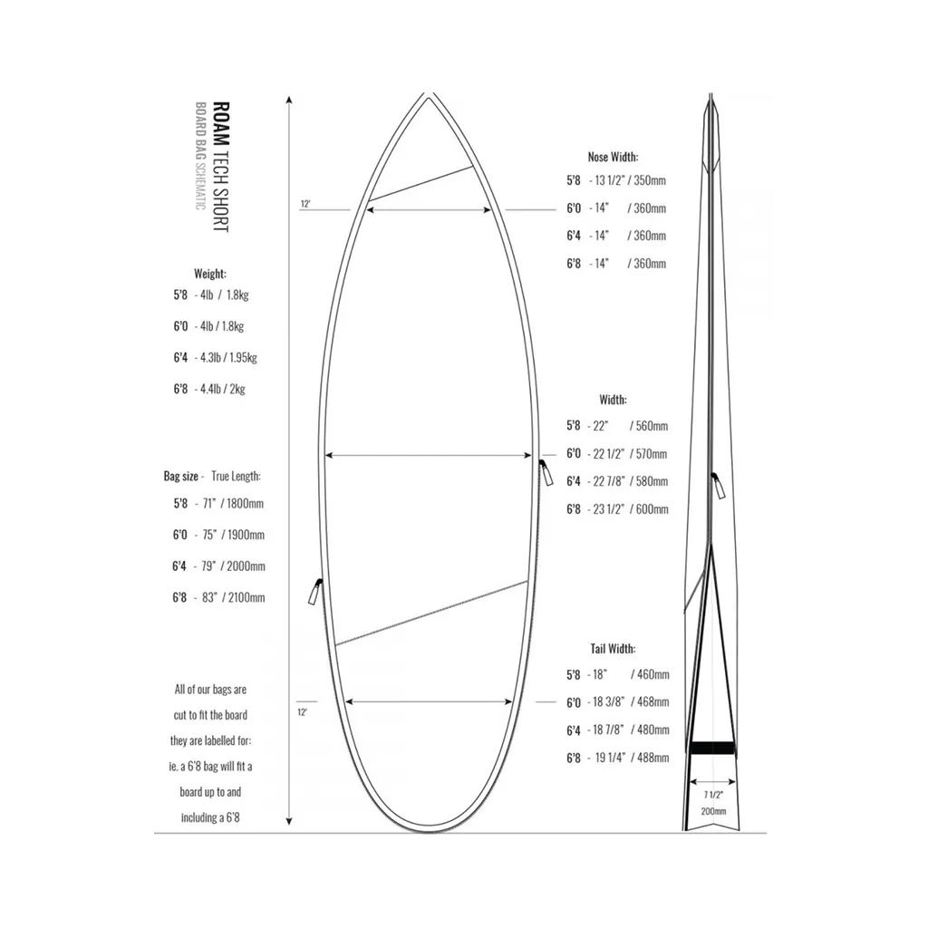 Roam Tech Shortboard Surfboard Bag