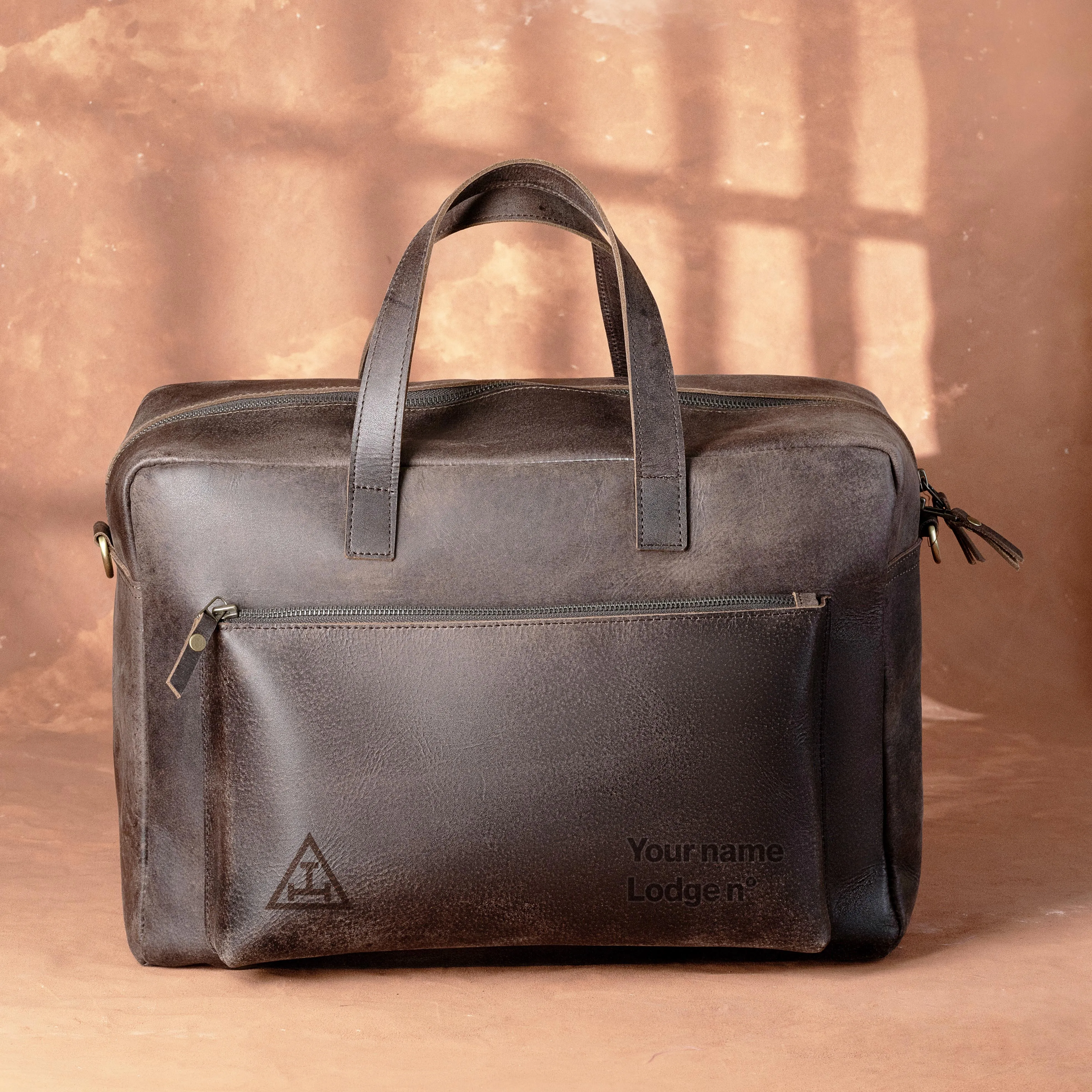 Royal Arch Chapter Briefcase - Dark Brown Cow Leather