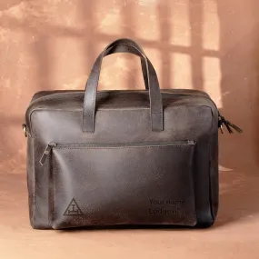 Royal Arch Chapter Briefcase - Dark Brown Cow Leather