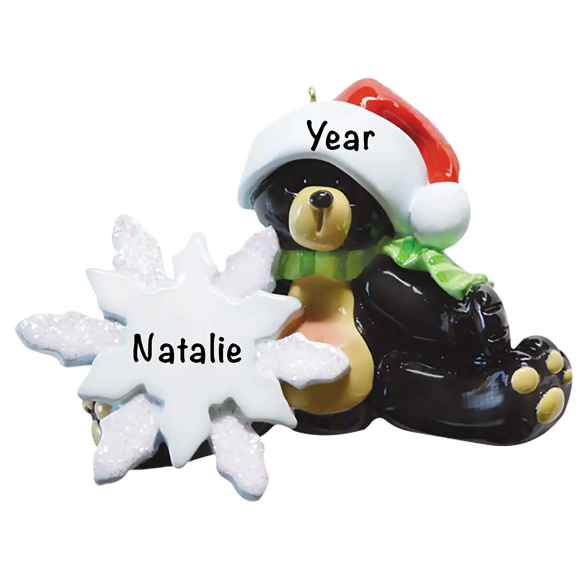 Sitting Black Bear Christmas Ornament