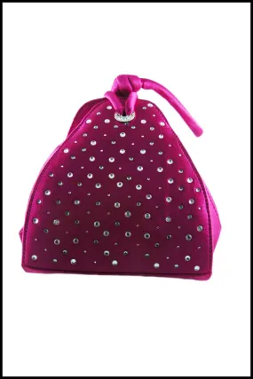 Sparkly Rhinestone-embellished Hot Pink  Drawstring Pouch