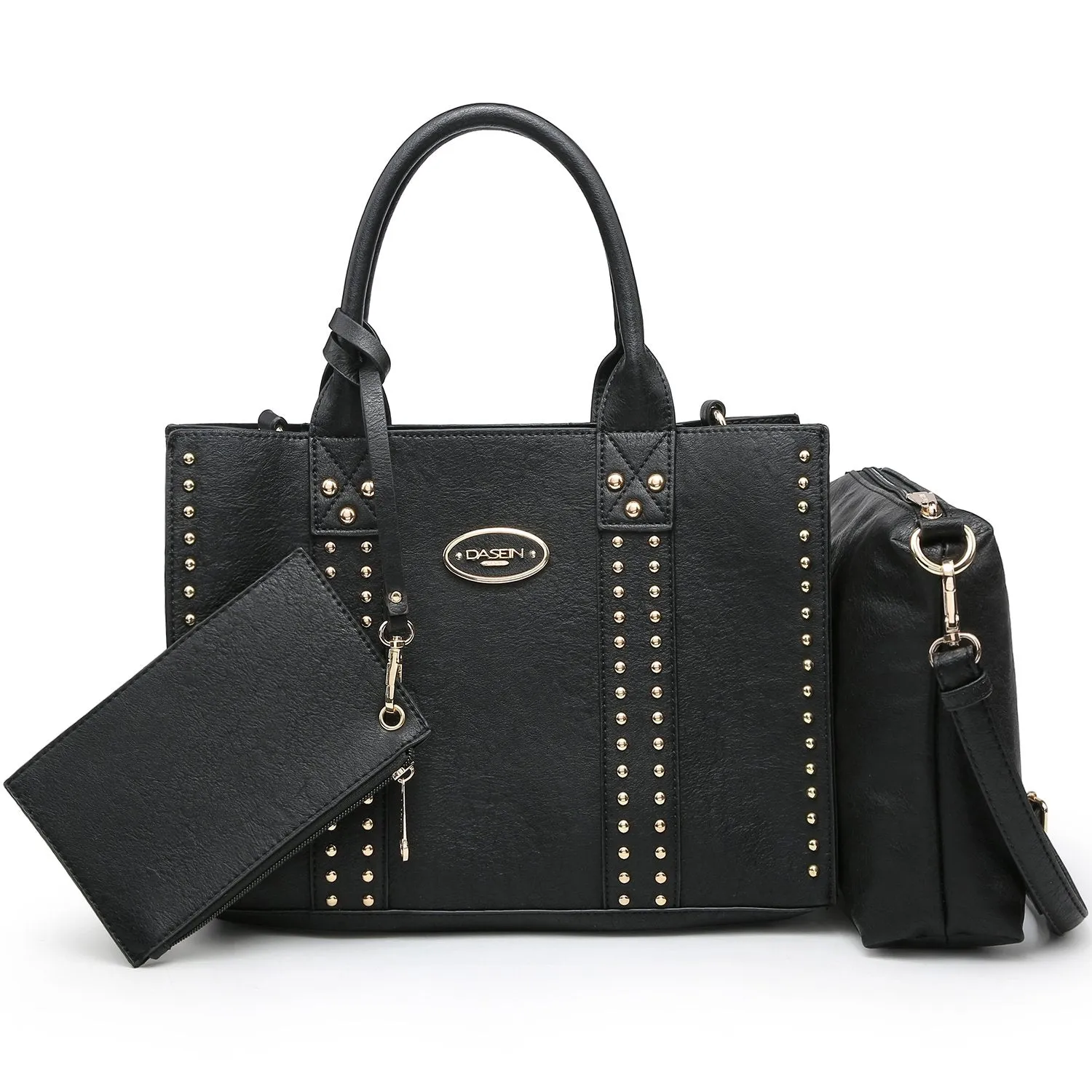 Studded 3-in-1 Top Handle Tote Handbag l Dasein