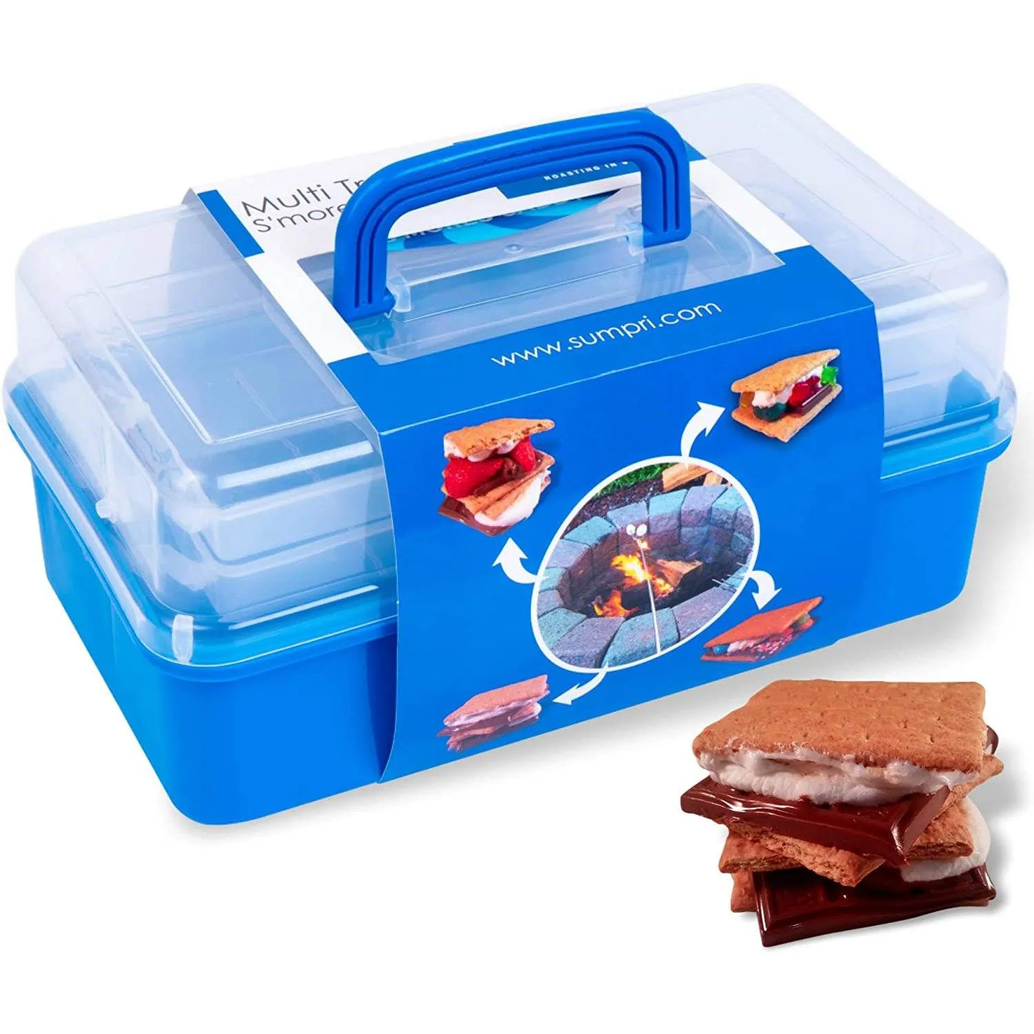 SUMPRI Smores Caddy -Two Folding Trays Smore Storage Box