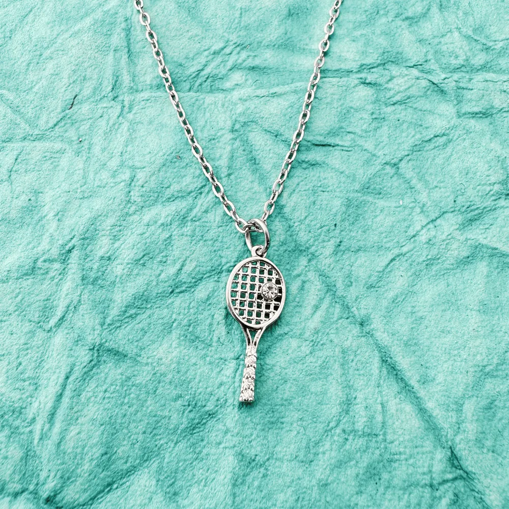 Tennis Racket Rhinestone Necklace