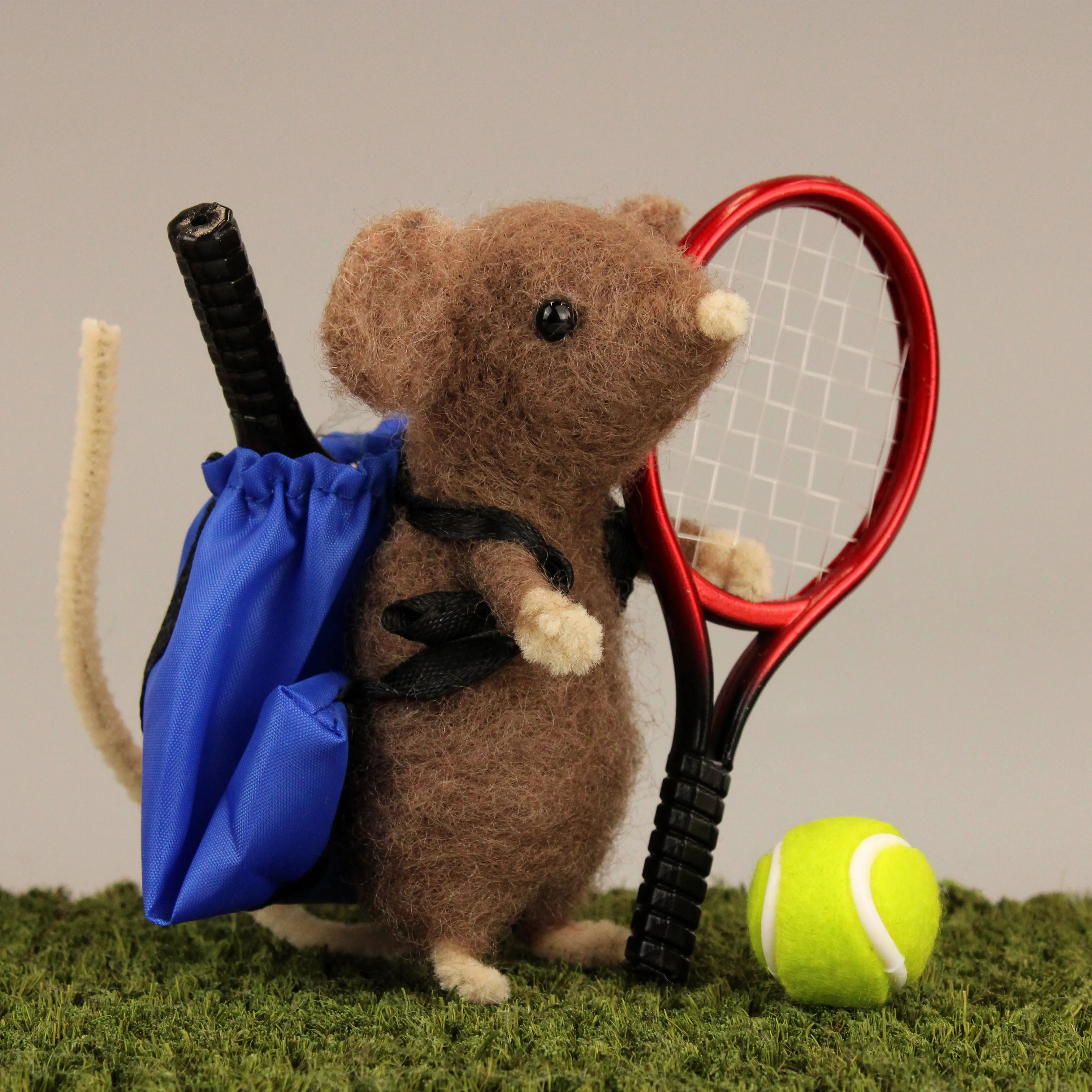 Tennis racket set, ball and bag for Needle Felted Characters