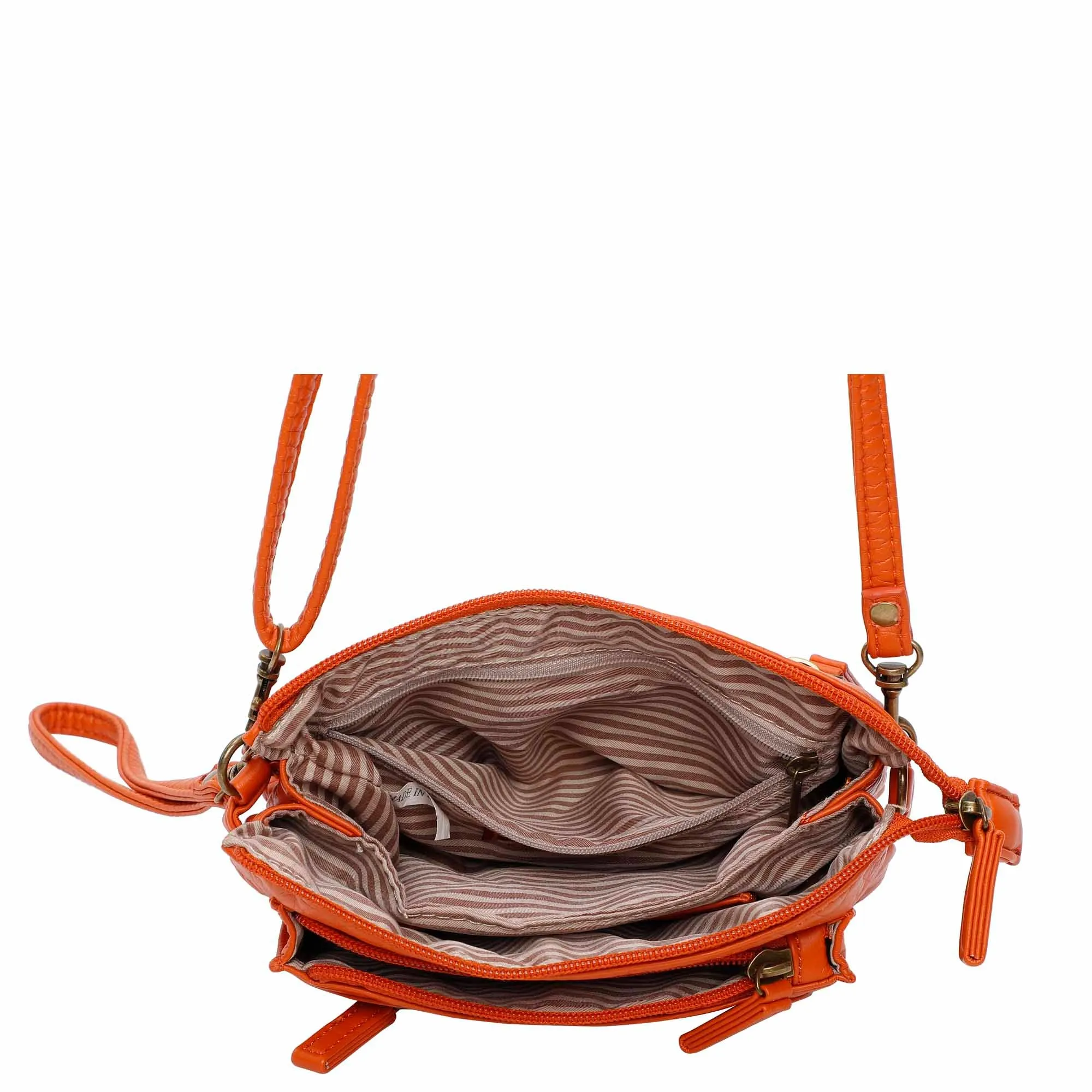 The Anita Three Way Crossbody Wristlet - Orange