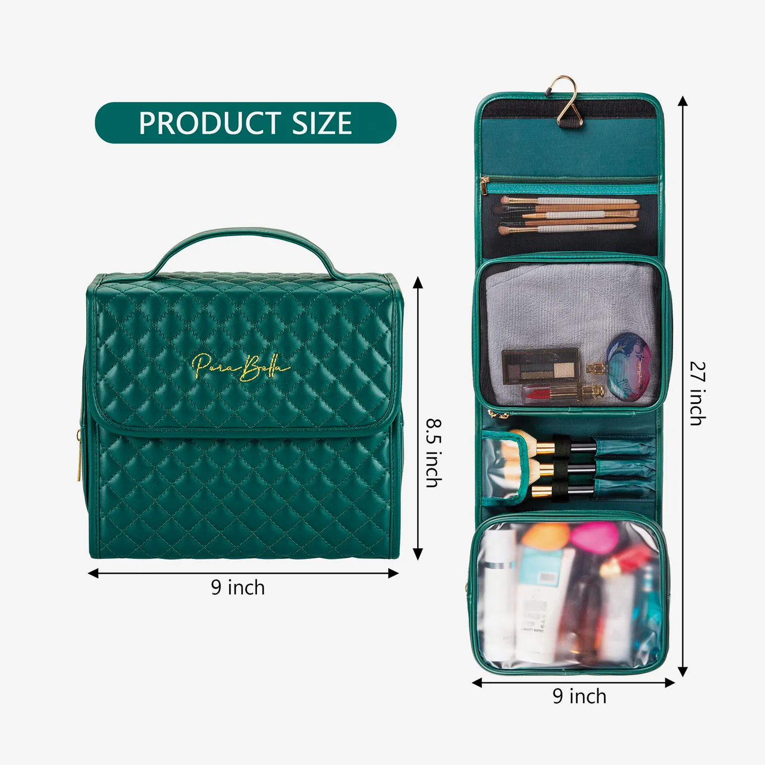 Travel Bags for Women Toiletry and Makeup - Green