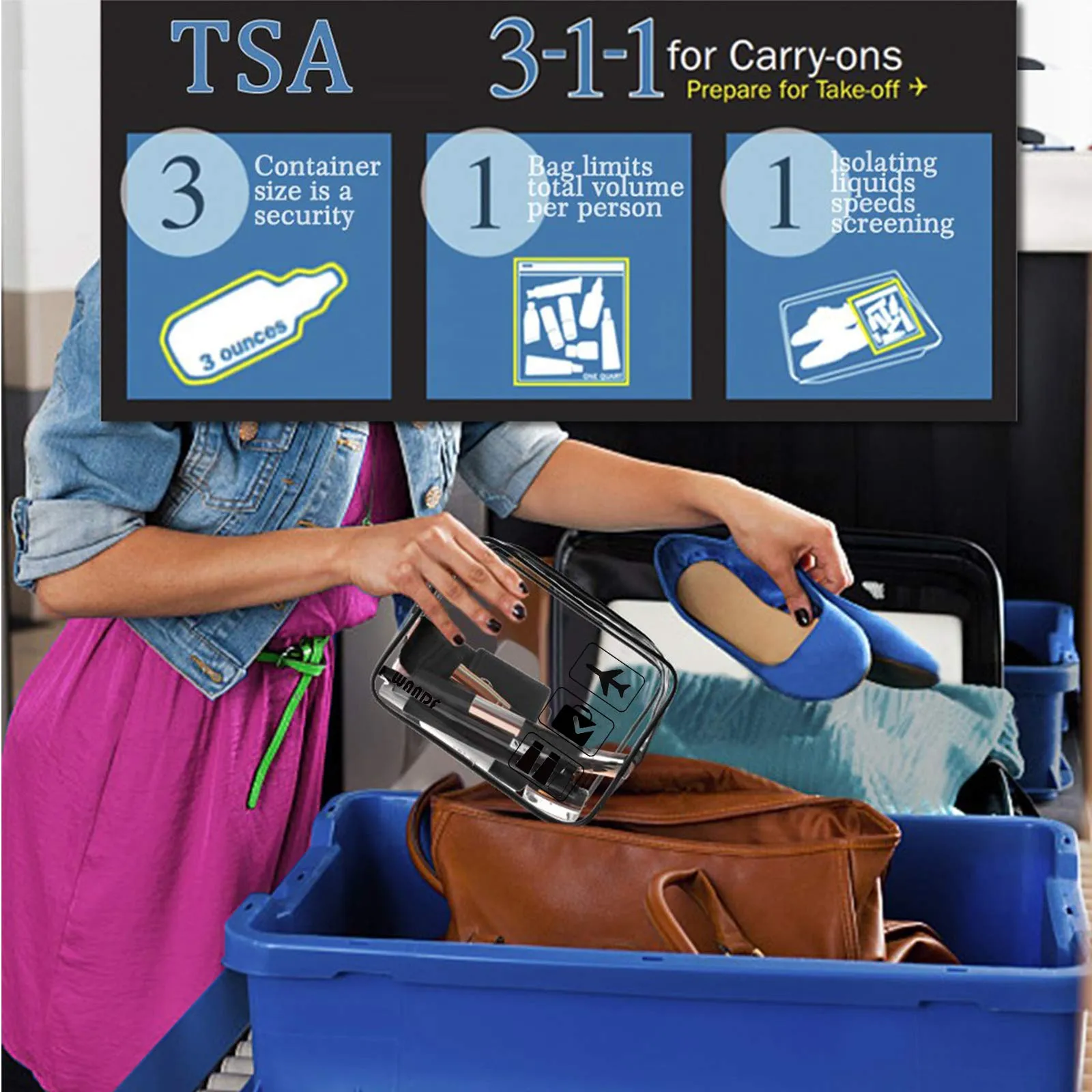 TSA Approved Clear Travel Toiletry Bag