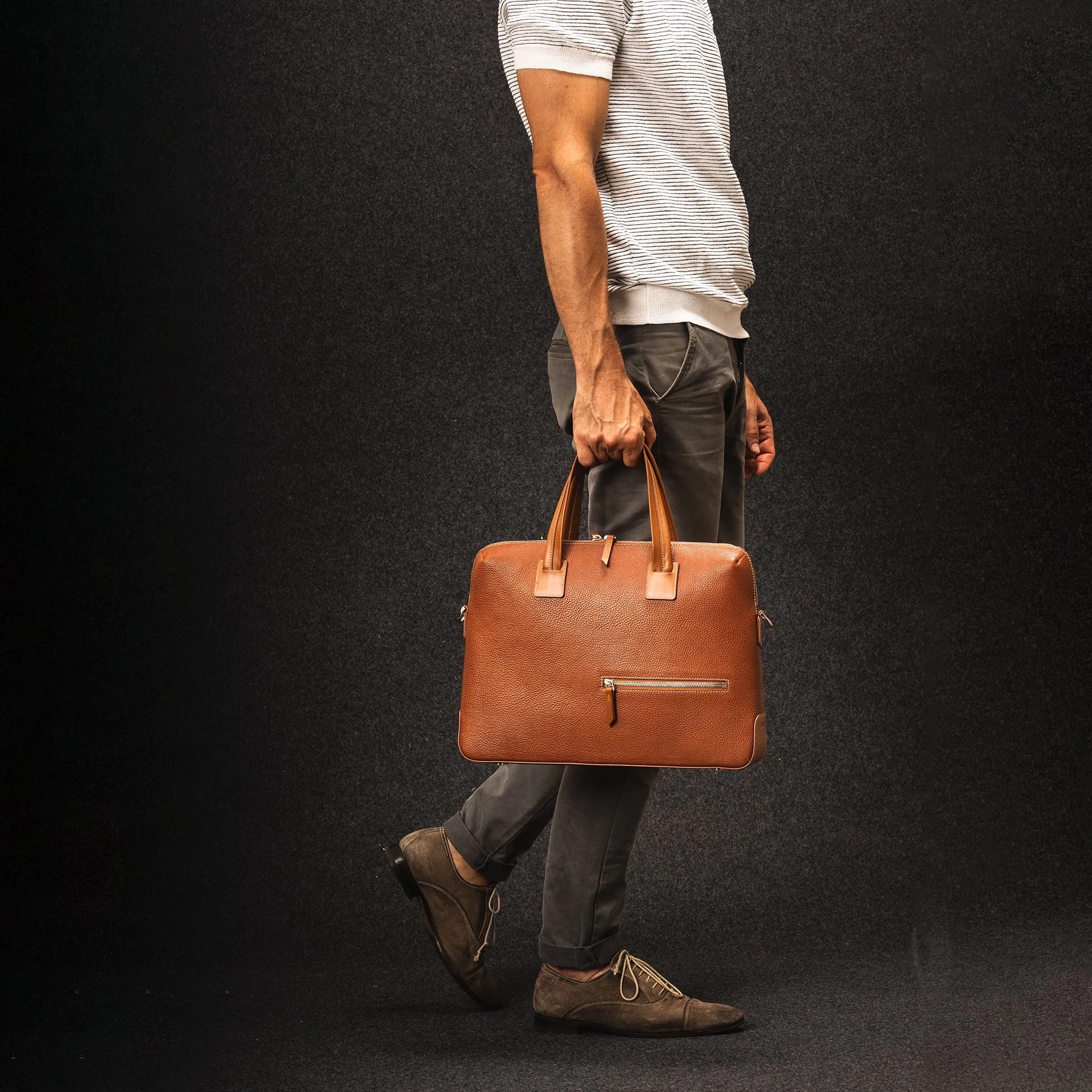 VALENTIN | Cuir grainé cognac