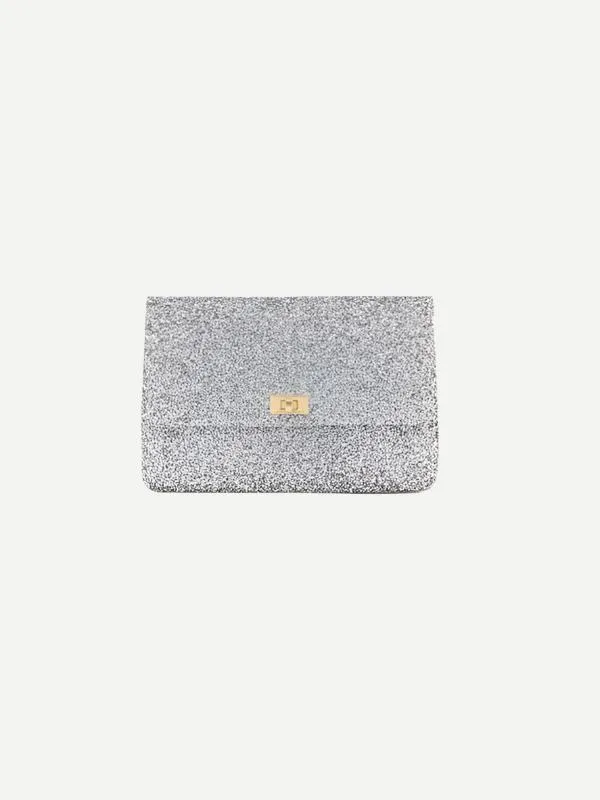 Valorie Clutch in Anthracite Glitter