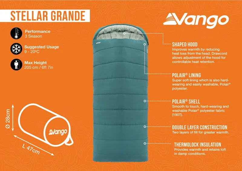 Vango Stellar Grande Sleeping Bag OASIS