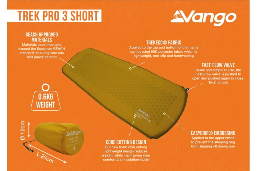 Vango Trek PRO 3 Short Self Inflating Mat