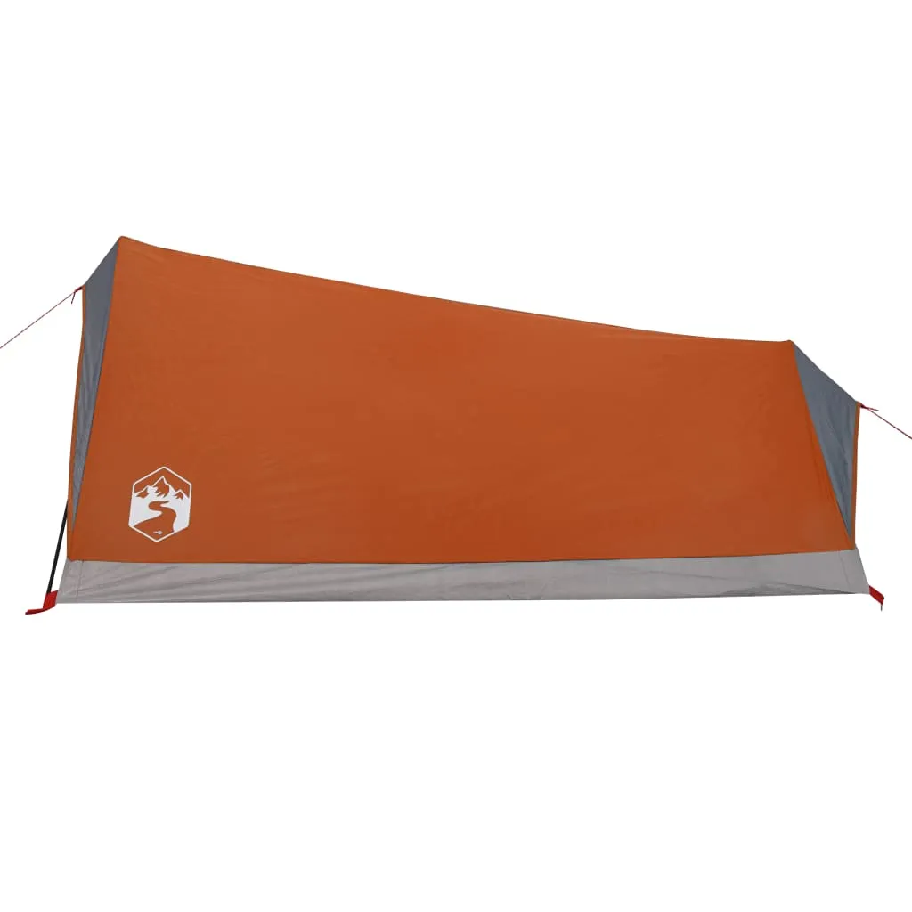 vidaXL Camping Tent 2-Person Grey and Orange Waterproof