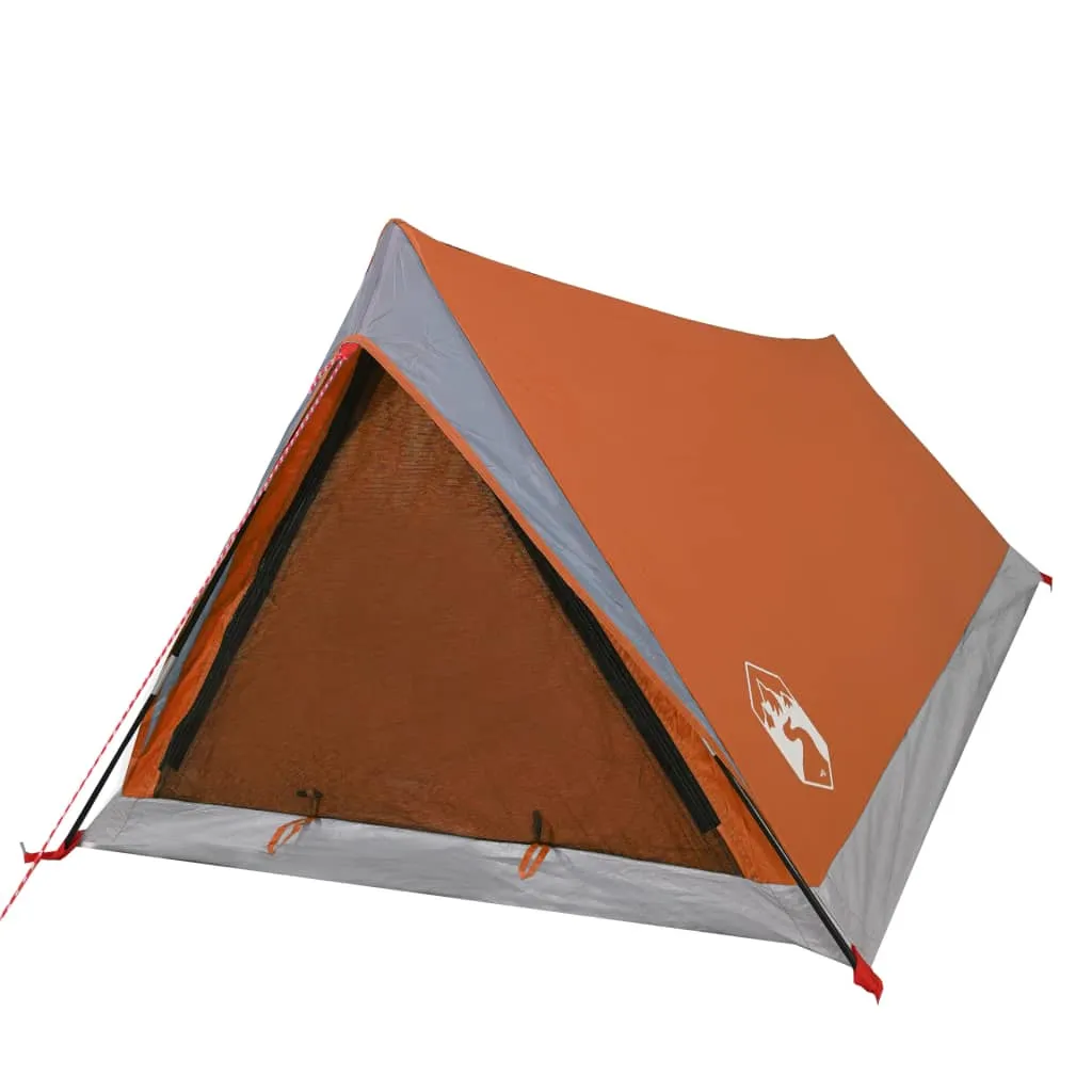 vidaXL Camping Tent 2-Person Grey and Orange Waterproof