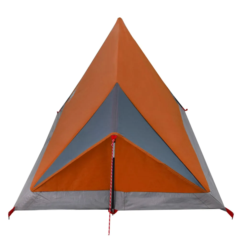 vidaXL Camping Tent 2-Person Grey and Orange Waterproof