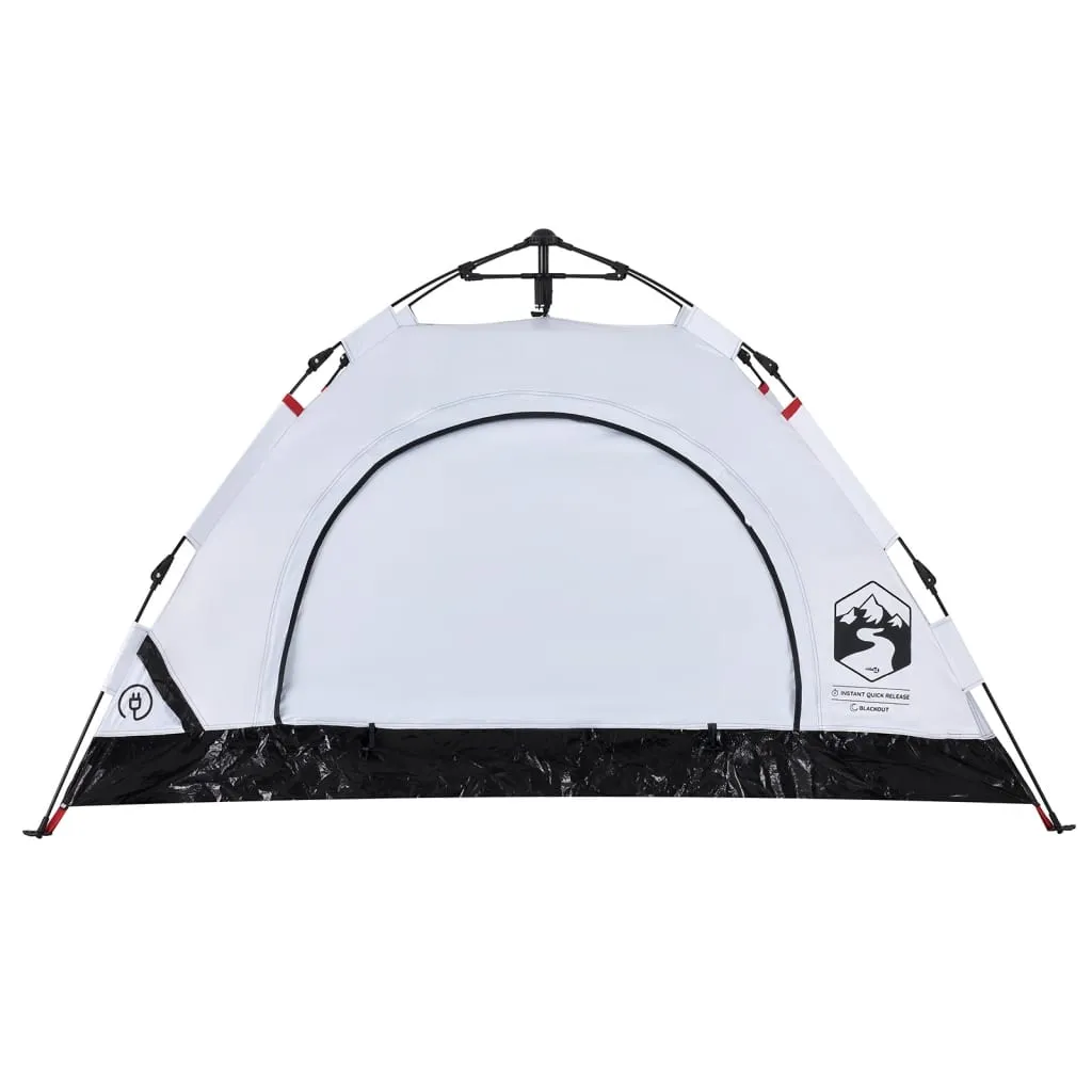 vidaXL Camping Tent 2-Person White Blackout Fabric Quick Release