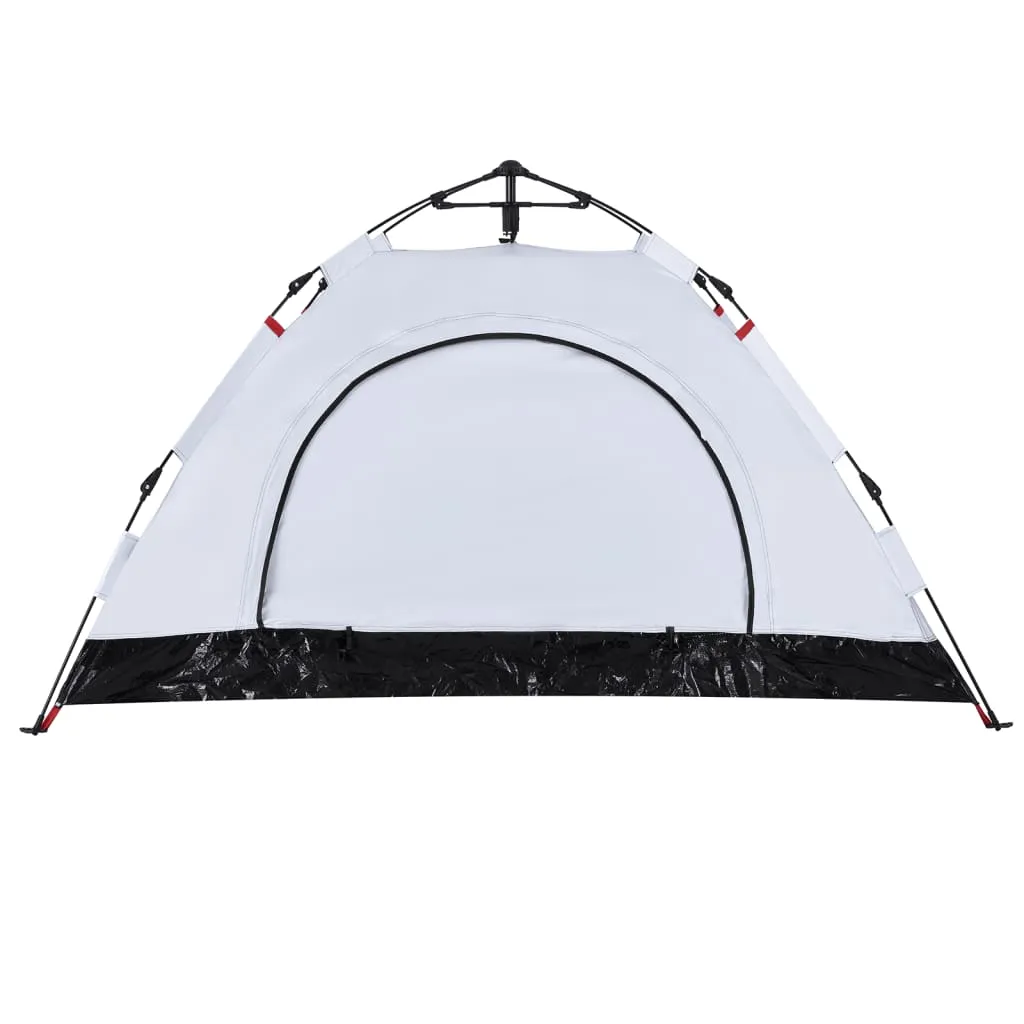 vidaXL Camping Tent 2-Person White Blackout Fabric Quick Release