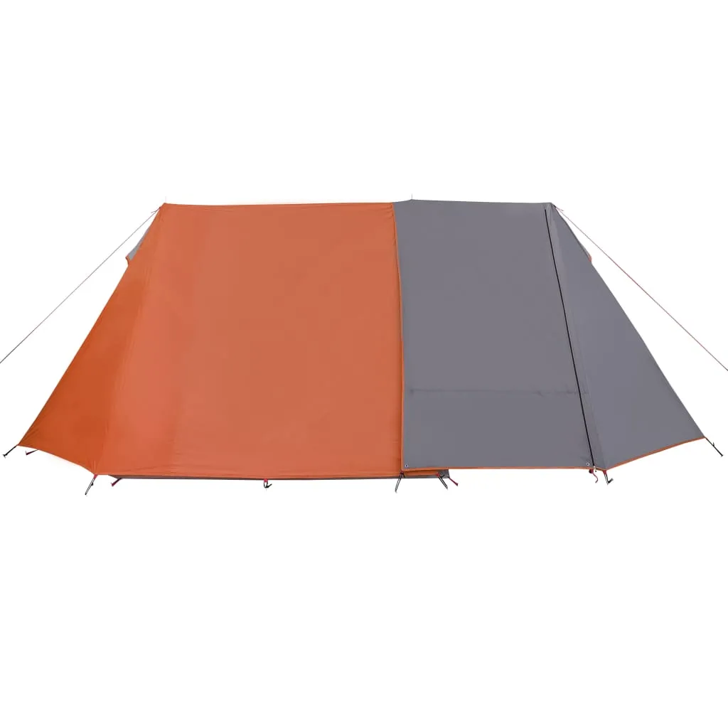 vidaXL Camping Tent 3-Person Grey and Orange Waterproof