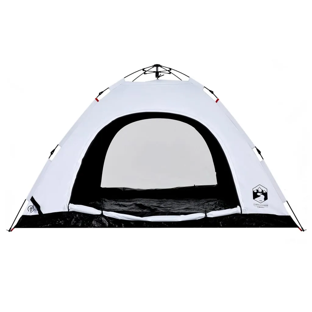 vidaXL Camping Tent 5-Person White Blackout Fabric Quick Release