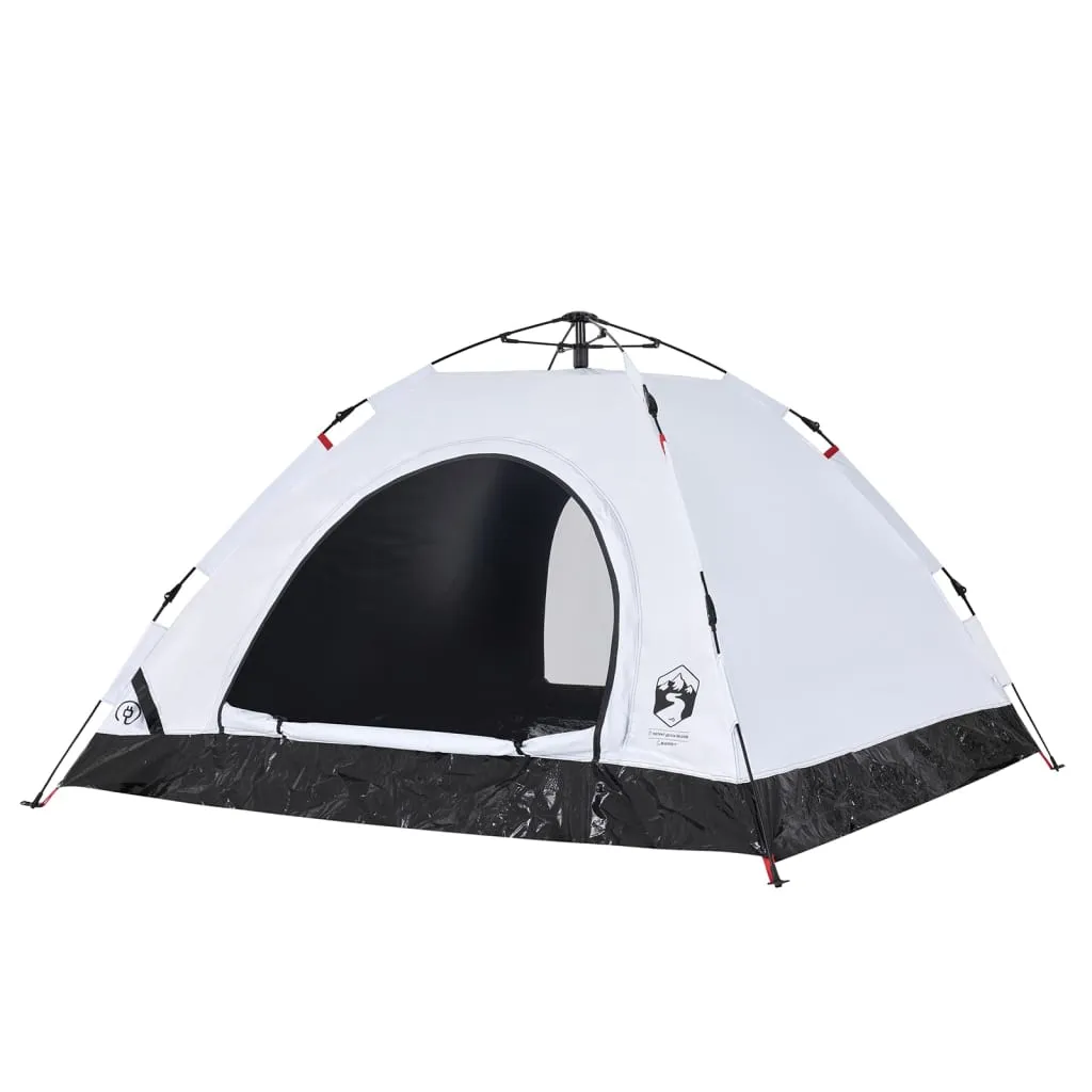 vidaXL Camping Tent 5-Person White Blackout Fabric Quick Release