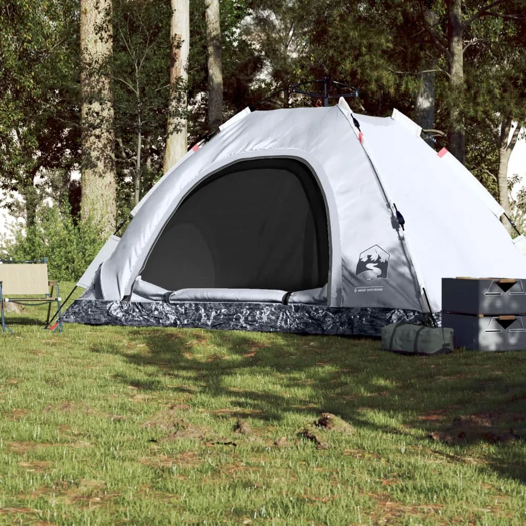 vidaXL Camping Tent 5-Person White Blackout Fabric Quick Release