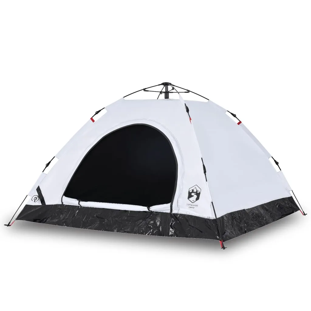 vidaXL Camping Tent 5-Person White Blackout Fabric Quick Release