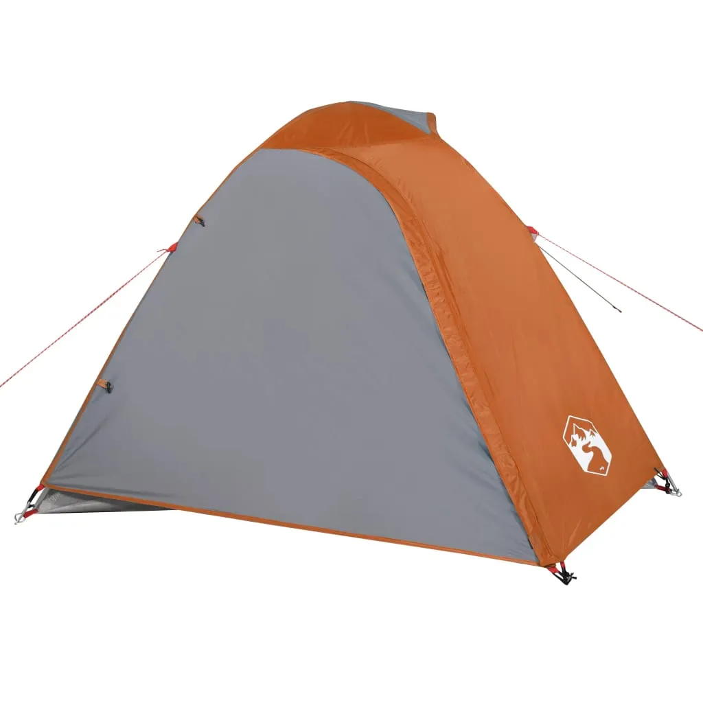 vidaXL Camping Tent Dome 2-Person Grey and Orange Waterproof