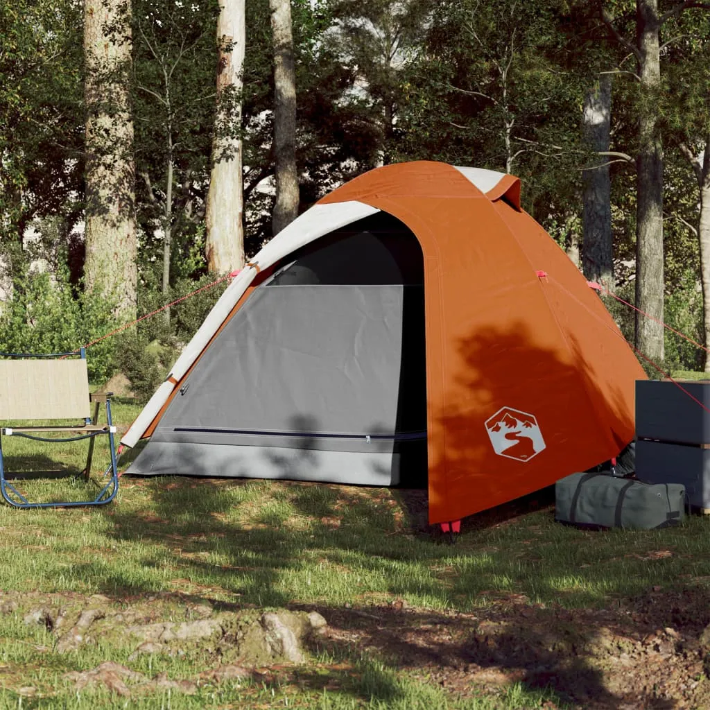 vidaXL Camping Tent Dome 2-Person Grey and Orange Waterproof