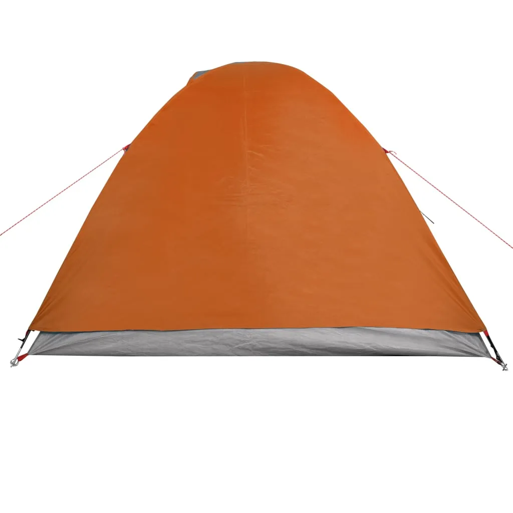 vidaXL Camping Tent Dome 2-Person Grey and Orange Waterproof