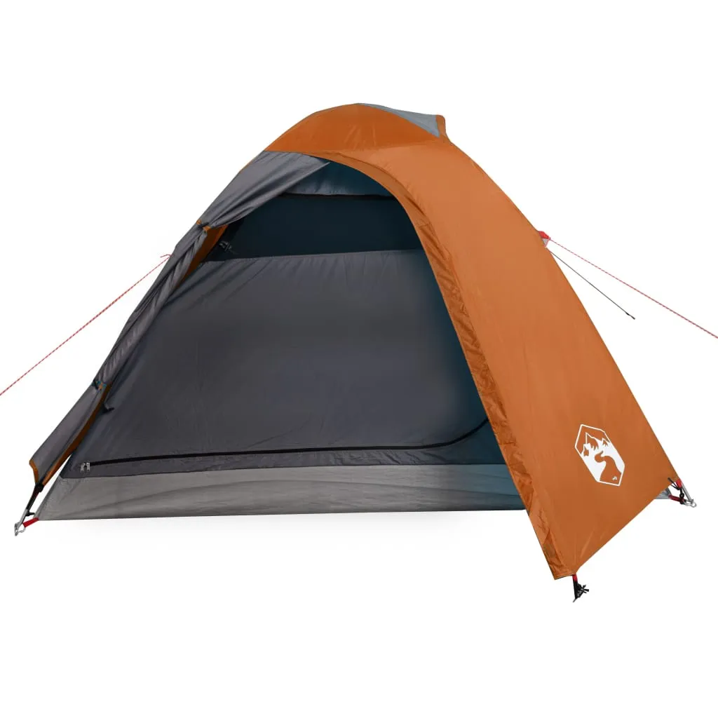 vidaXL Camping Tent Dome 2-Person Grey and Orange Waterproof