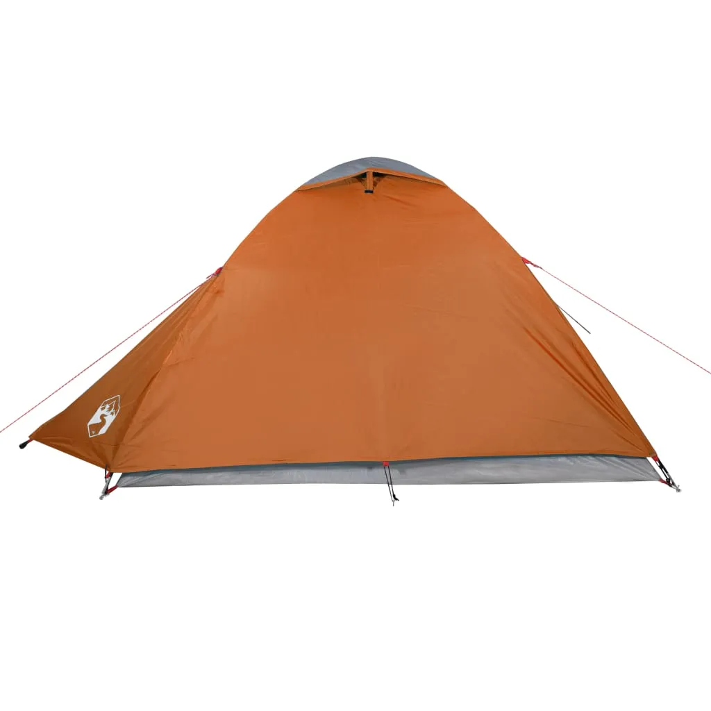 vidaXL Camping Tent Dome 2-Person Grey and Orange Waterproof