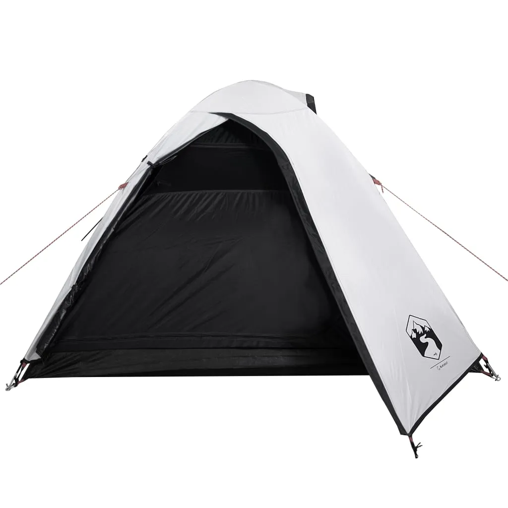 vidaXL Camping Tent Dome 2-Person White Blackout Fabric Waterproof