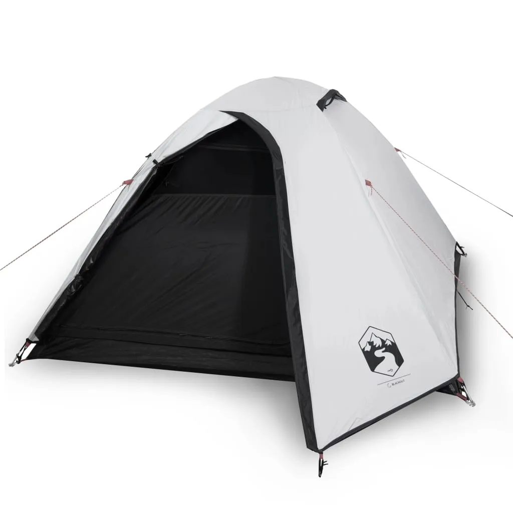 vidaXL Camping Tent Dome 2-Person White Blackout Fabric Waterproof