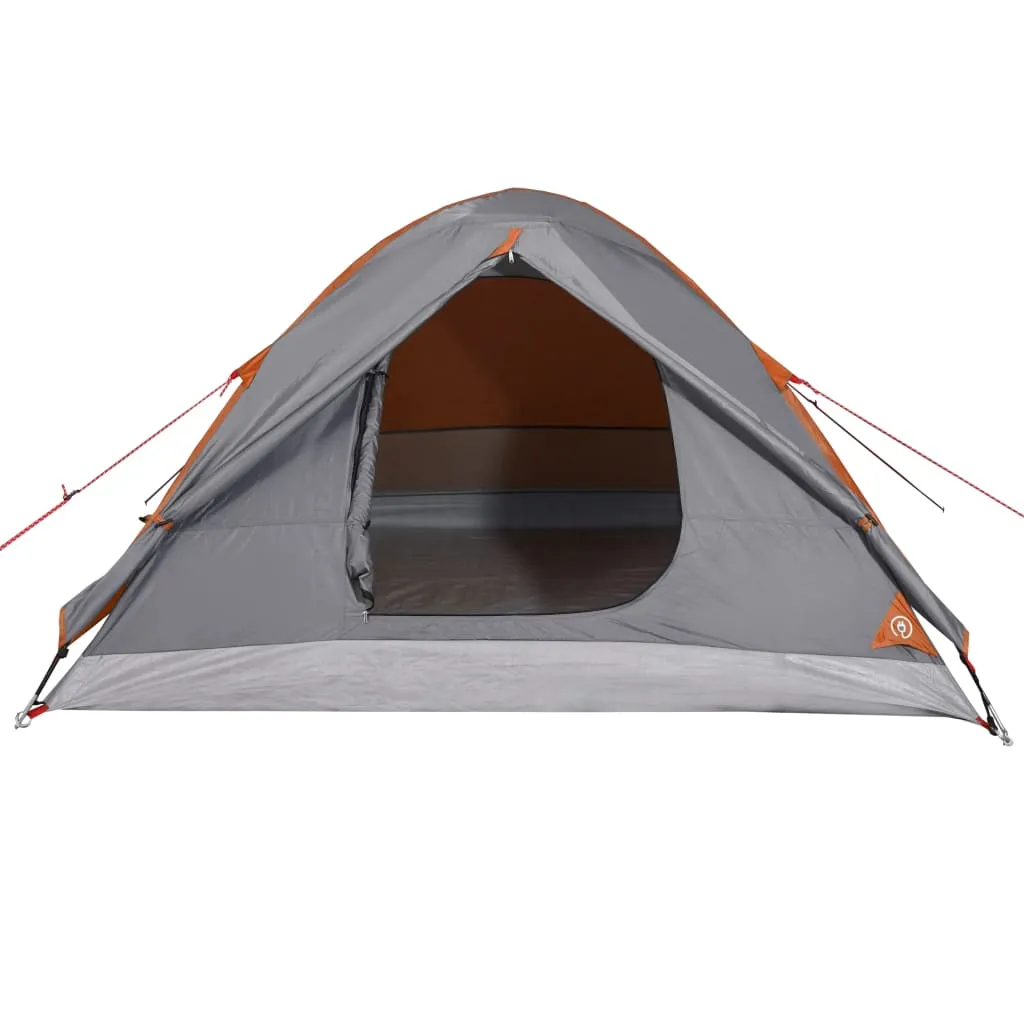 vidaXL Camping Tent Dome 3-Person Grey and Orange Waterproof