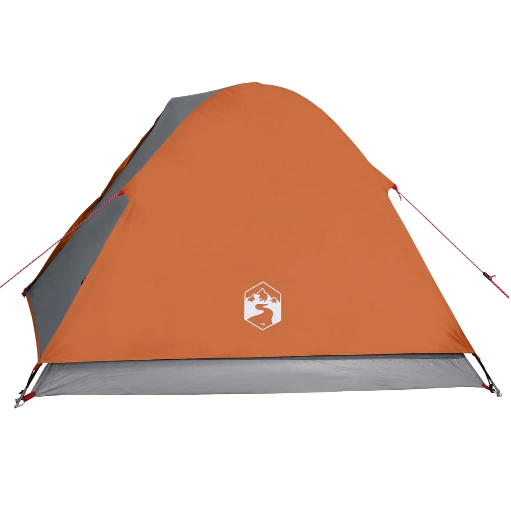 vidaXL Camping Tent Dome 3-Person Grey and Orange Waterproof