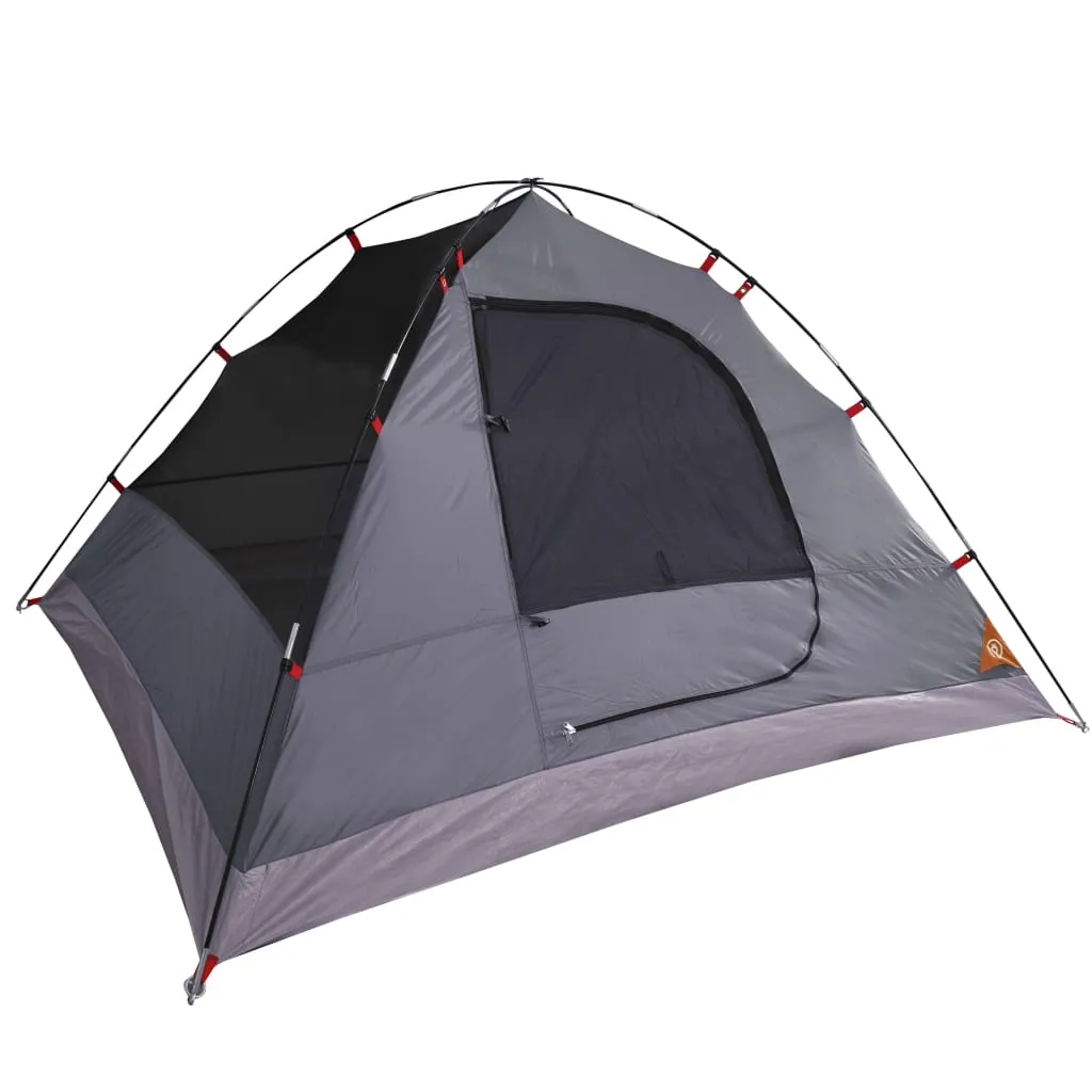 vidaXL Camping Tent Dome 3-Person Grey and Orange Waterproof