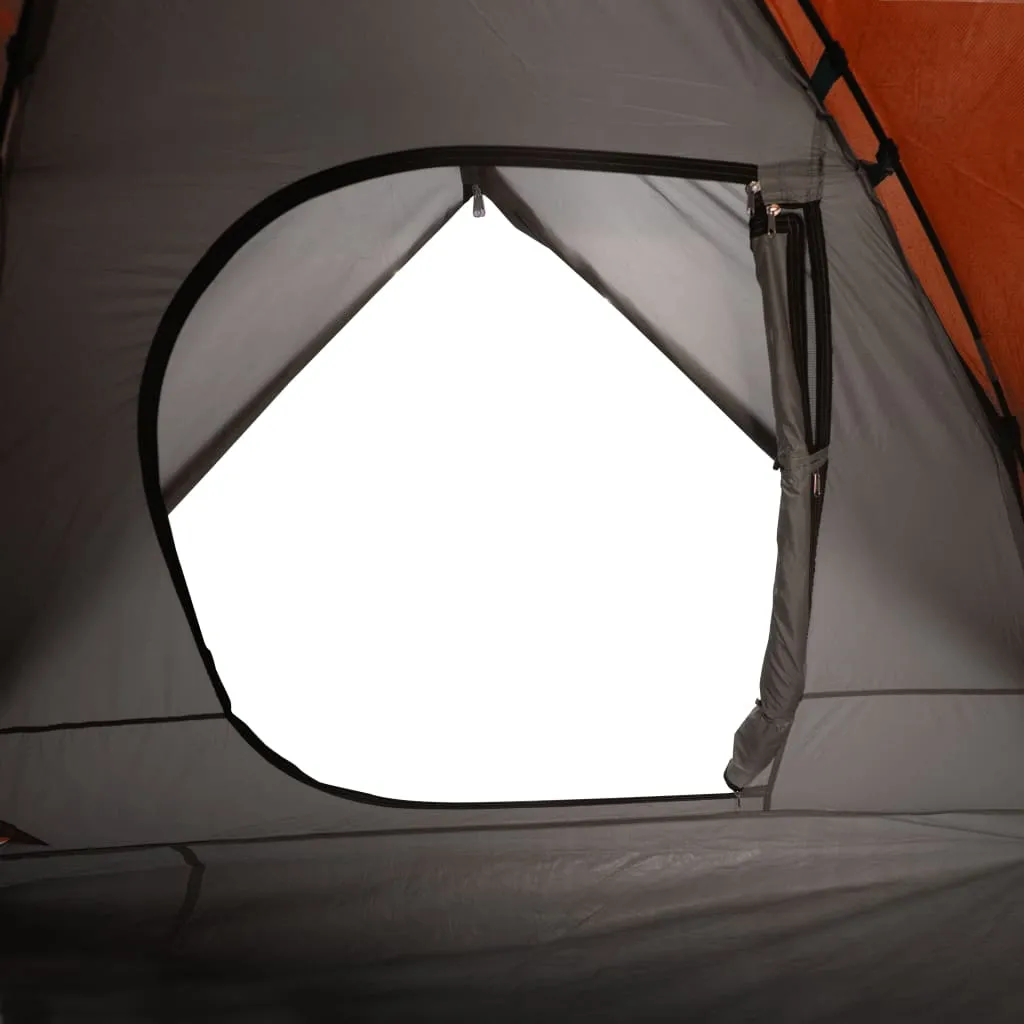 vidaXL Camping Tent Dome 3-Person Grey and Orange Waterproof