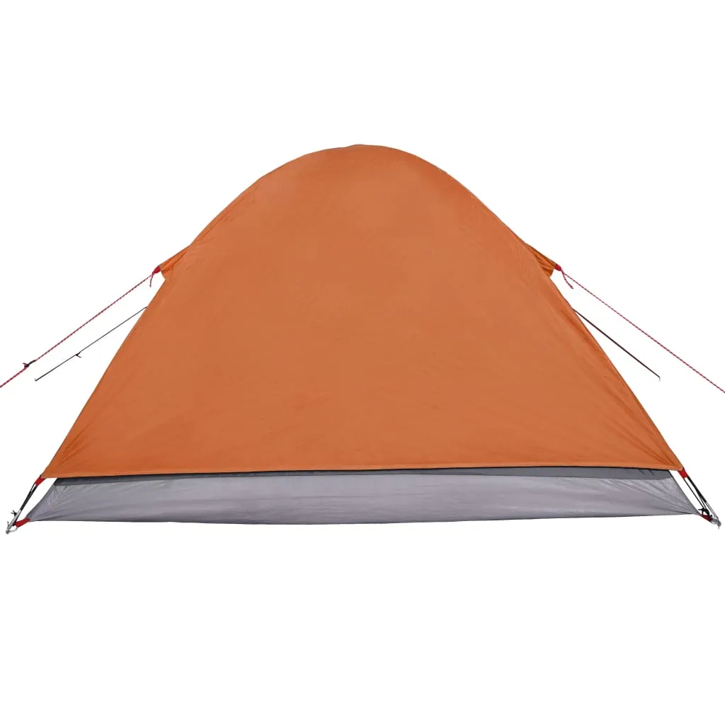 vidaXL Camping Tent Dome 3-Person Grey and Orange Waterproof