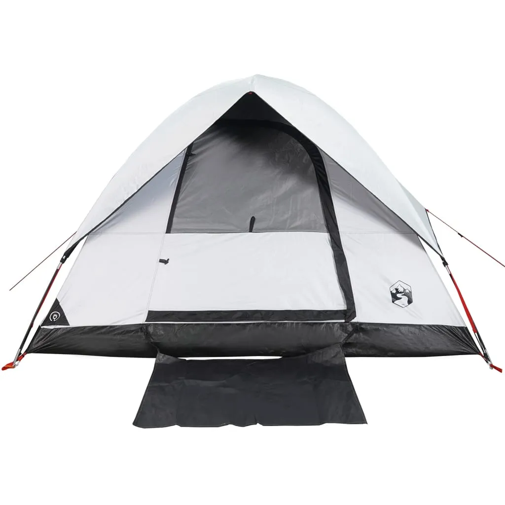 vidaXL Camping Tent Dome 3-Person White Blackout Fabric Waterproof