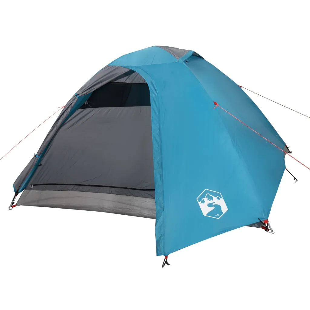 vidaXL Camping Tent Dome 4-Person Blue Waterproof