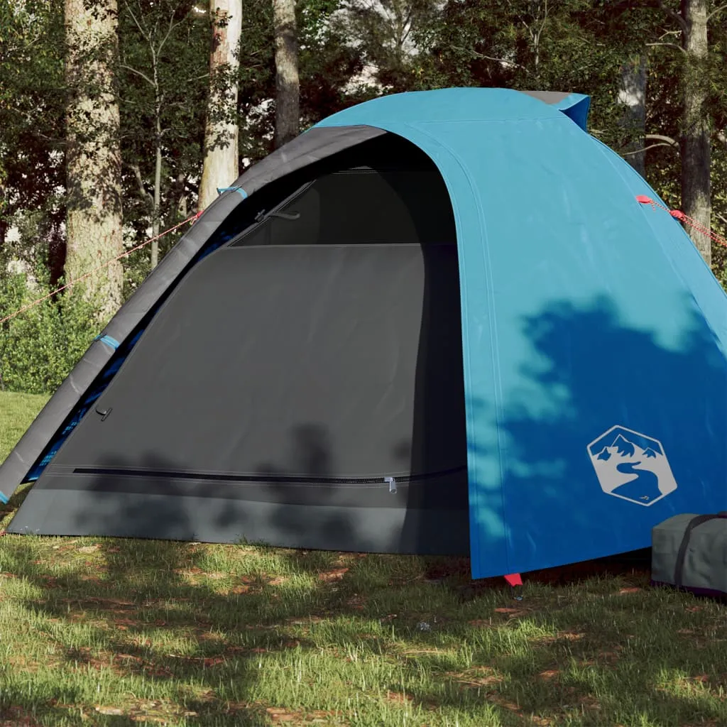 vidaXL Camping Tent Dome 4-Person Blue Waterproof