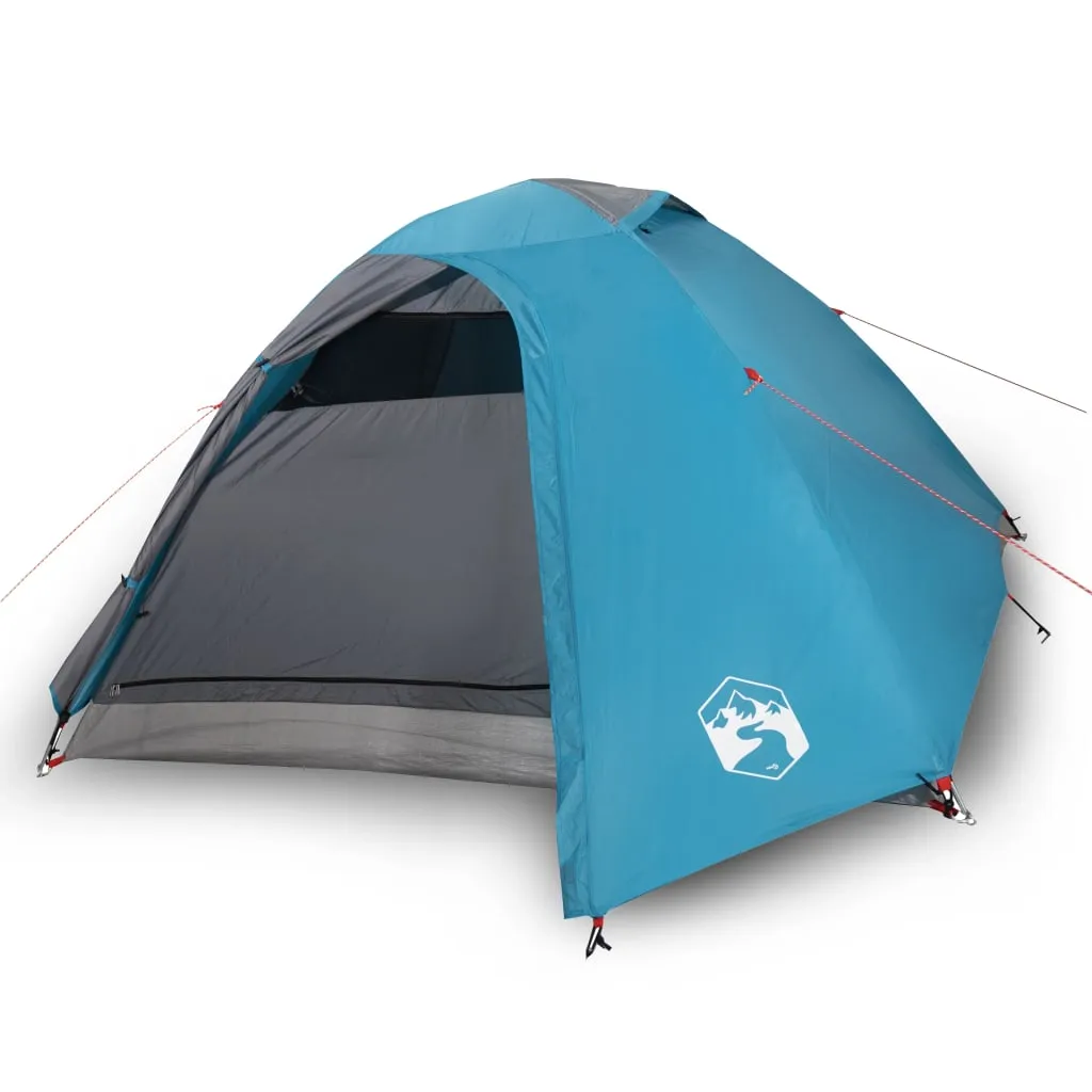 vidaXL Camping Tent Dome 4-Person Blue Waterproof