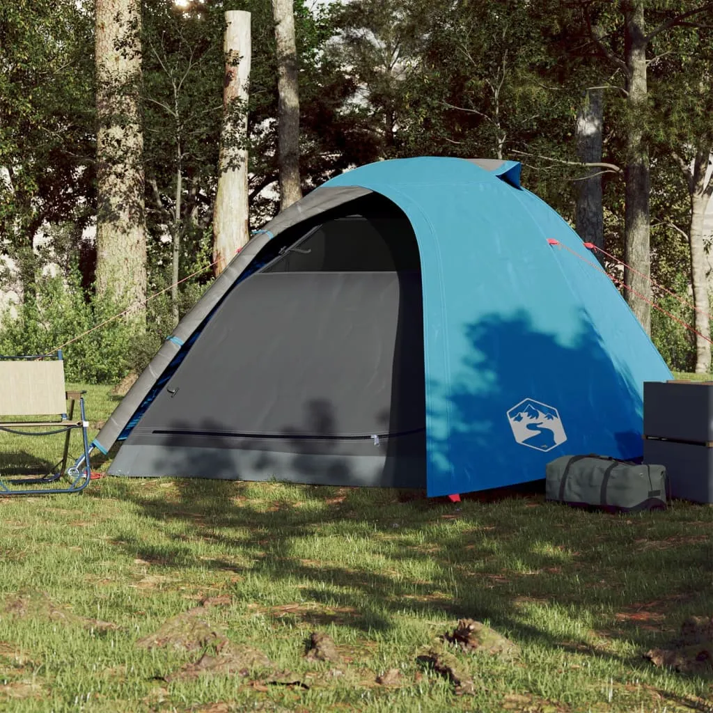 vidaXL Camping Tent Dome 4-Person Blue Waterproof