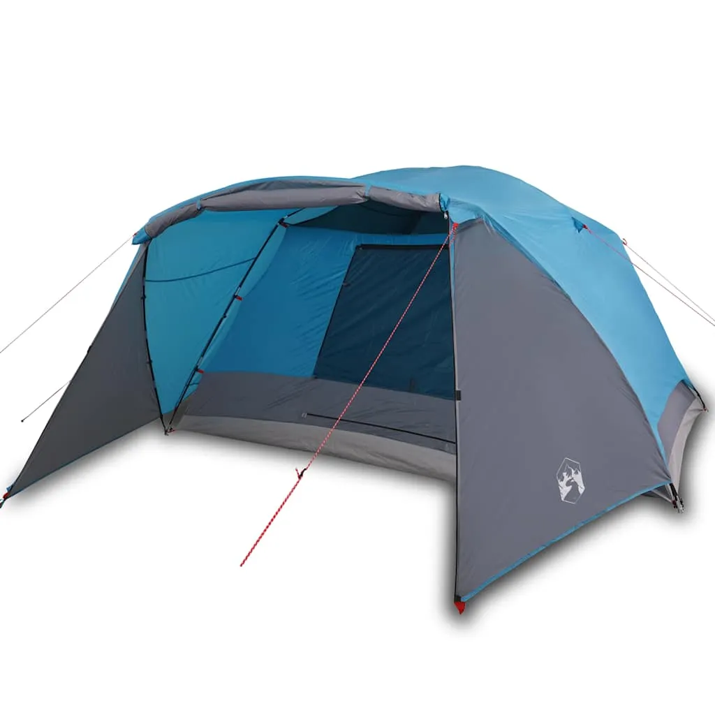 vidaXL Camping Tent with Porch 4-Person Blue Waterproof