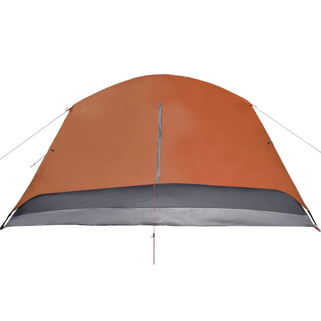 vidaXL Camping Tent with Porch 4-Person Grey and Orange Waterproof