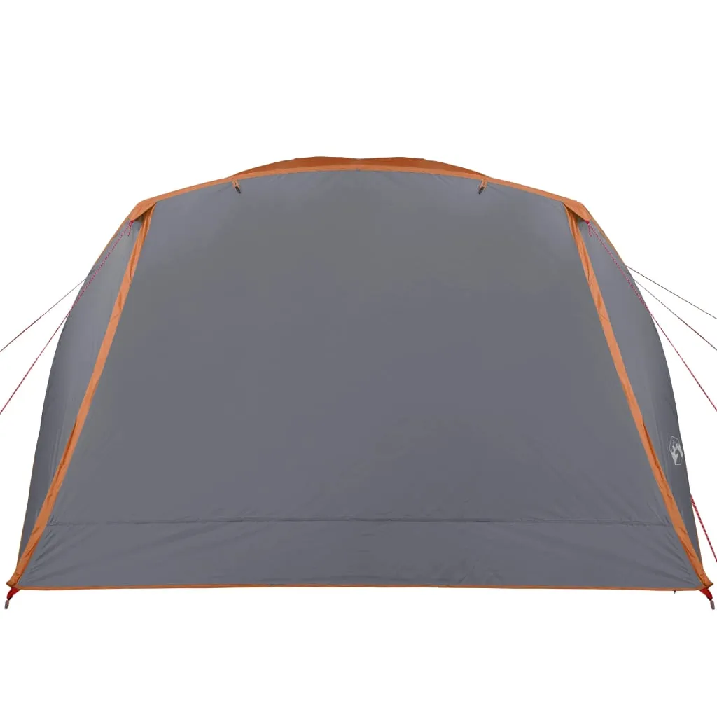 vidaXL Camping Tent with Porch 4-Person Grey and Orange Waterproof