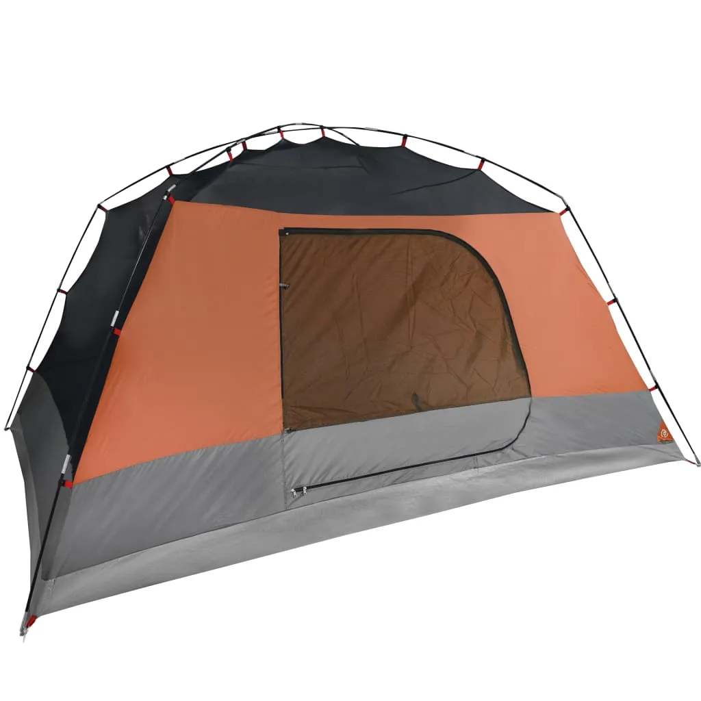 vidaXL Camping Tent with Porch 4-Person Grey and Orange Waterproof